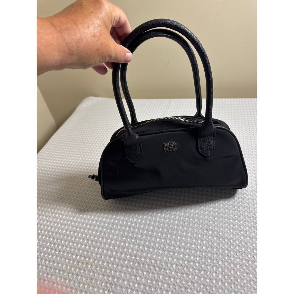 Madden NYC Satchel Bag Womens Small Black Nylon Crossbody Strap